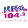 Логотип станции Mega (KAJM) - 104,3 FM (Кэмп Верде, штат Аризона)
